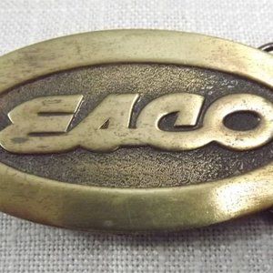 Vintage Esco Distressed Brass Oval Belt Buckle